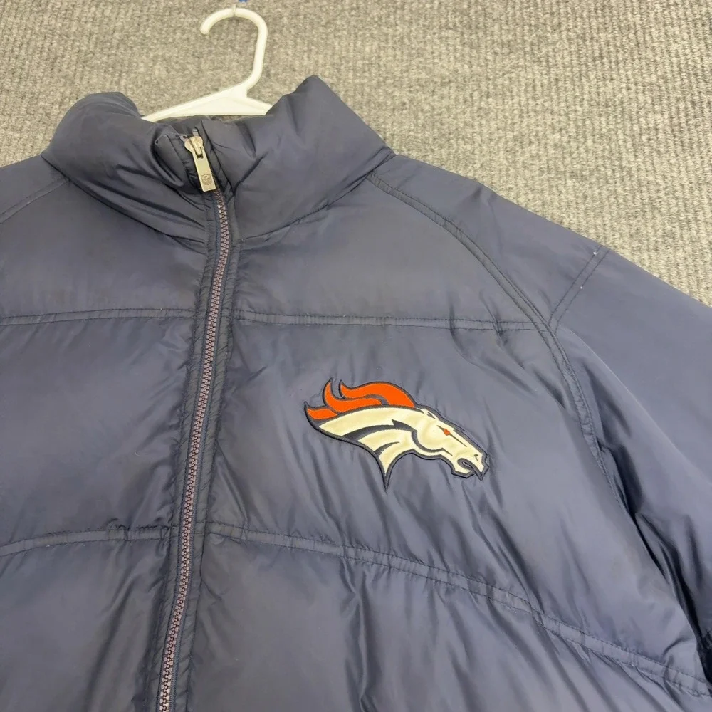 Denver Broncos Reebok Puffer Jacket Mens XL‎ Navy Down On Field Team Apparel